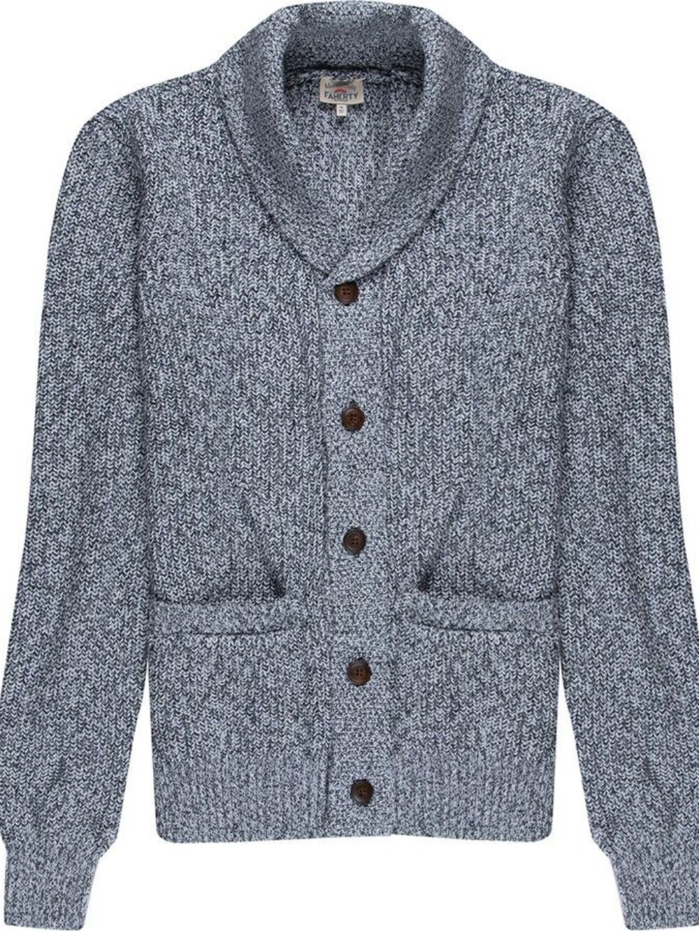 Faherty Marled Cotton Cashmere Cardigan L